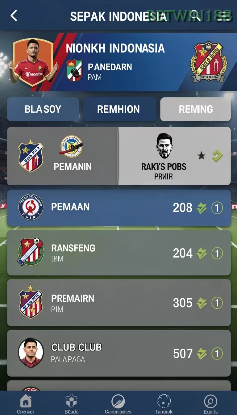 Cuplikan layar DUIT188 — menu navigasi