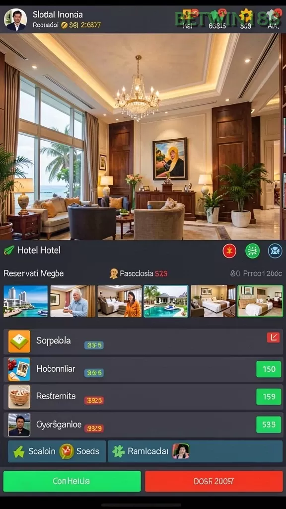 Cuplikan layar VM777 — menu navigasi